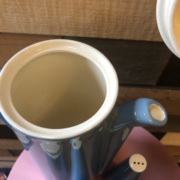 Mid Century Blue and Creamy White Coffee Pot Set - Picture 5 of 8